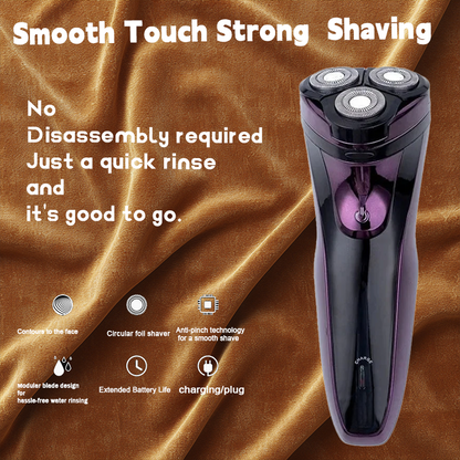 Electric floating blade water washing and charging electric shaver intelligent anti beard clip LED display