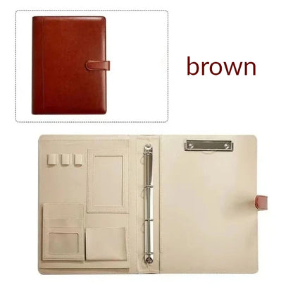 PU Leather Notebook Binder A4 Paper Budget Envelope Expanding File Folder Document Material Chic Loose Leaf Ring Office