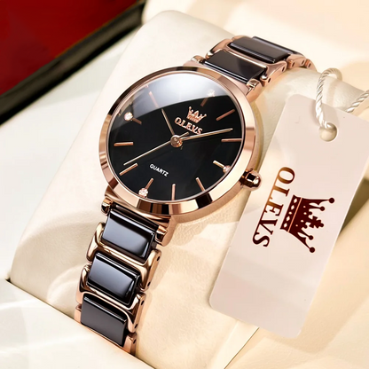 JSDUN Fashion Elegant Watch for Women Japanese Movement Ceramics Strap Luxury Ladies Bracelet Quartz Watches Gifts Reloj Mujer