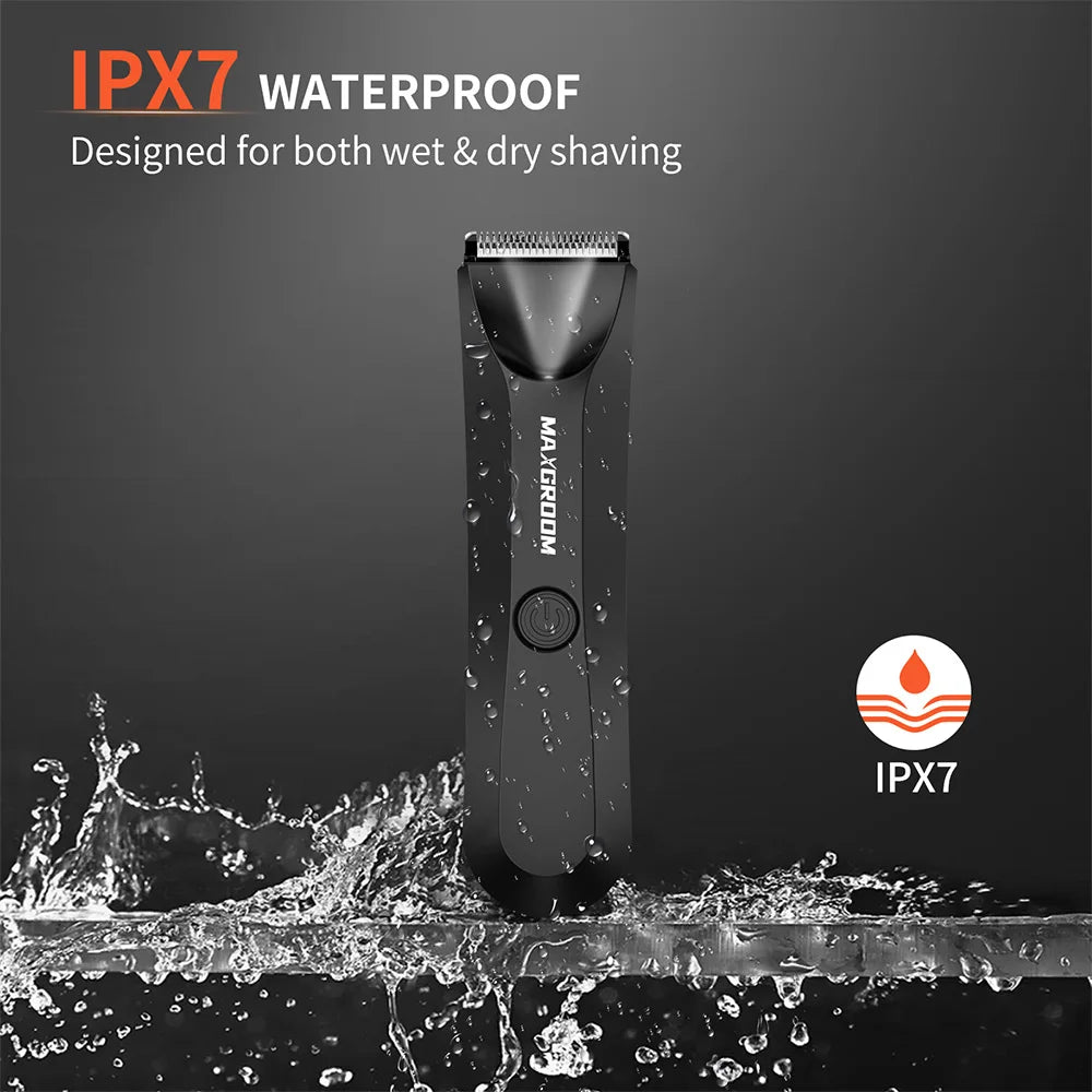 MAXGROOM Shaver for Men Ball Trimmer for Groin Pubic Grooming Body Hair Trimmer Replaceable Ceramic Blade Heads Electric Razor