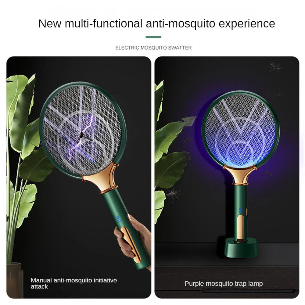 2 In 1 Mosquito Killer USB Rechargeable Electric Fly Zapper Swatter Seduction Trap Lamp 3000V Mosquito Repellent Sleep Protect