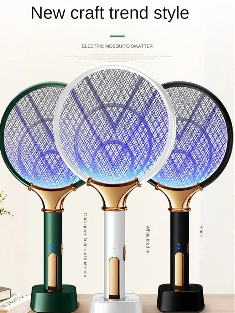 2 In 1 Mosquito Killer USB Rechargeable Electric Fly Zapper Swatter Seduction Trap Lamp 3000V Mosquito Repellent Sleep Protect