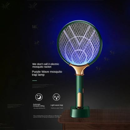 2 In 1 Mosquito Killer USB Rechargeable Electric Fly Zapper Swatter Seduction Trap Lamp 3000V Mosquito Repellent Sleep Protect