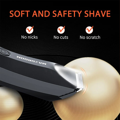 MAXGROOM Shaver for Men Ball Trimmer for Groin Pubic Grooming Body Hair Trimmer Replaceable Ceramic Blade Heads Electric Razor