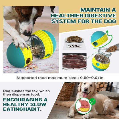 Food Dispensing Dog Toy Tumbler Leaky Food Ball Puzzle Toys Interactive Slowly Feeding Protect Stomach Increase Intelligence Toy