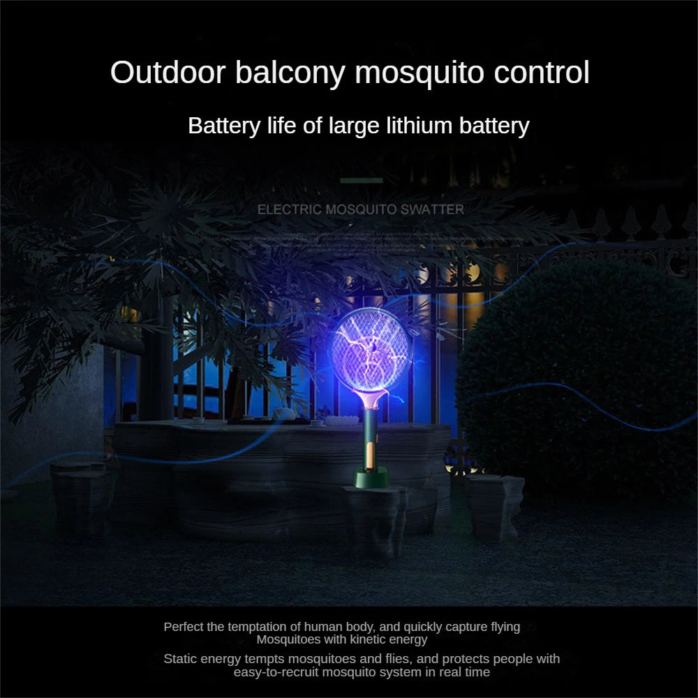 2 In 1 Mosquito Killer USB Rechargeable Electric Fly Zapper Swatter Seduction Trap Lamp 3000V Mosquito Repellent Sleep Protect