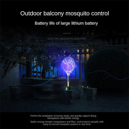 2 In 1 Mosquito Killer USB Rechargeable Electric Fly Zapper Swatter Seduction Trap Lamp 3000V Mosquito Repellent Sleep Protect