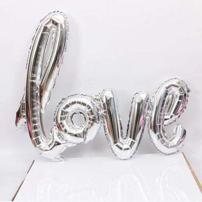 Red Love Letter Foil Balloon Pink Silver Gold Ballon Anniversary Wedding Valentines Birthday Party Decoration Photo Props Decor