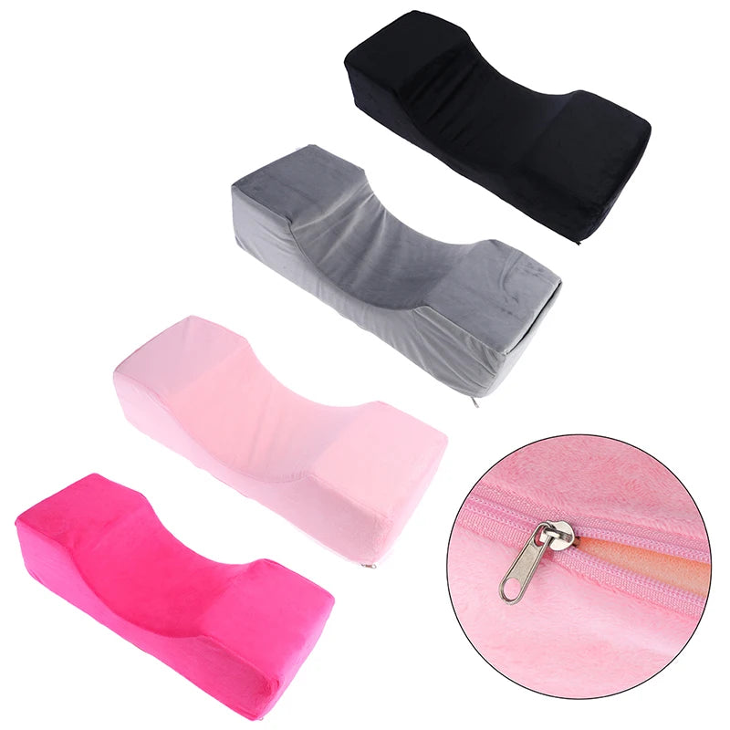 1X Lash Pillow Neck Support Eyelash Pillow Soft Grafting Eyelashes Memory Foam Eyelash Extension Pillow Makeup Salon With Pocket