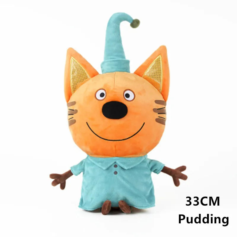 Genuine kid e cats Russian Три кота My Family Three Happy Cats Plush Doll Cookie Candy Pudding Anime Cat Doll Toy Kawaii Gift