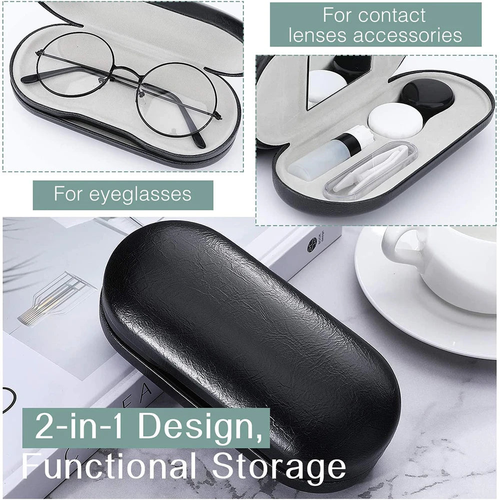 1Pcs Double-layer Dual-use Contact Lens Boxes Handmade Beauty Contact Partner Box Portable Men Women Glasses Eyewear Accessories