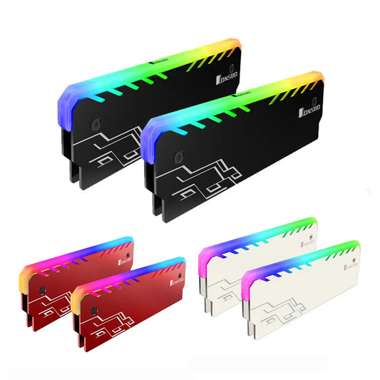 2/1pcs RAM Heatsink Cooler RGB 256 Color Radiator DDR DDR3 DDR4 Memory Cooling Vest Heat Sink for Desktop PC Gaming Overclocking