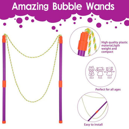 Outdoor Western Large Bubble Wand Set Long Huge Bubbles Kids Toys Children Rainbow World Bubble Swing foldable Outdoor Activity