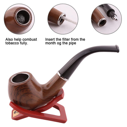 Resin Smoking Tobacco Pipe Set Classic Wooden  Herb Grinder Pipe Smoking Chimney Filter Gift for Smoke Accessories