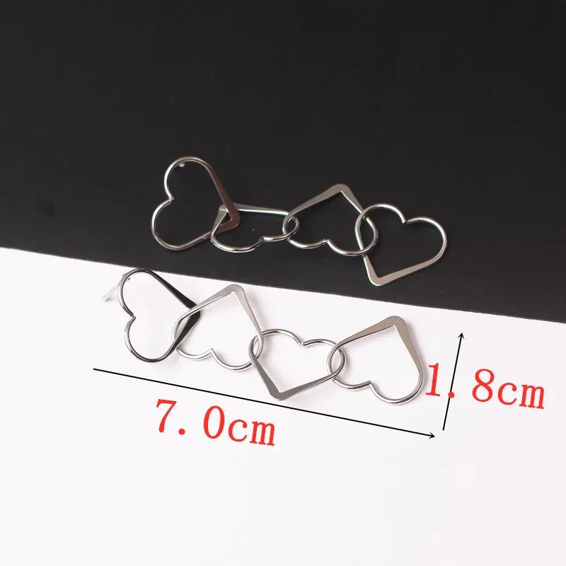 Multi-layer Metal Hollow Heart Long Drop Earrings For Women Sweet Simple Earrings Jewelry Accessories Valentine's Day Girl Gift