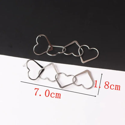 Multi-layer Metal Hollow Heart Long Drop Earrings For Women Sweet Simple Earrings Jewelry Accessories Valentine's Day Girl Gift