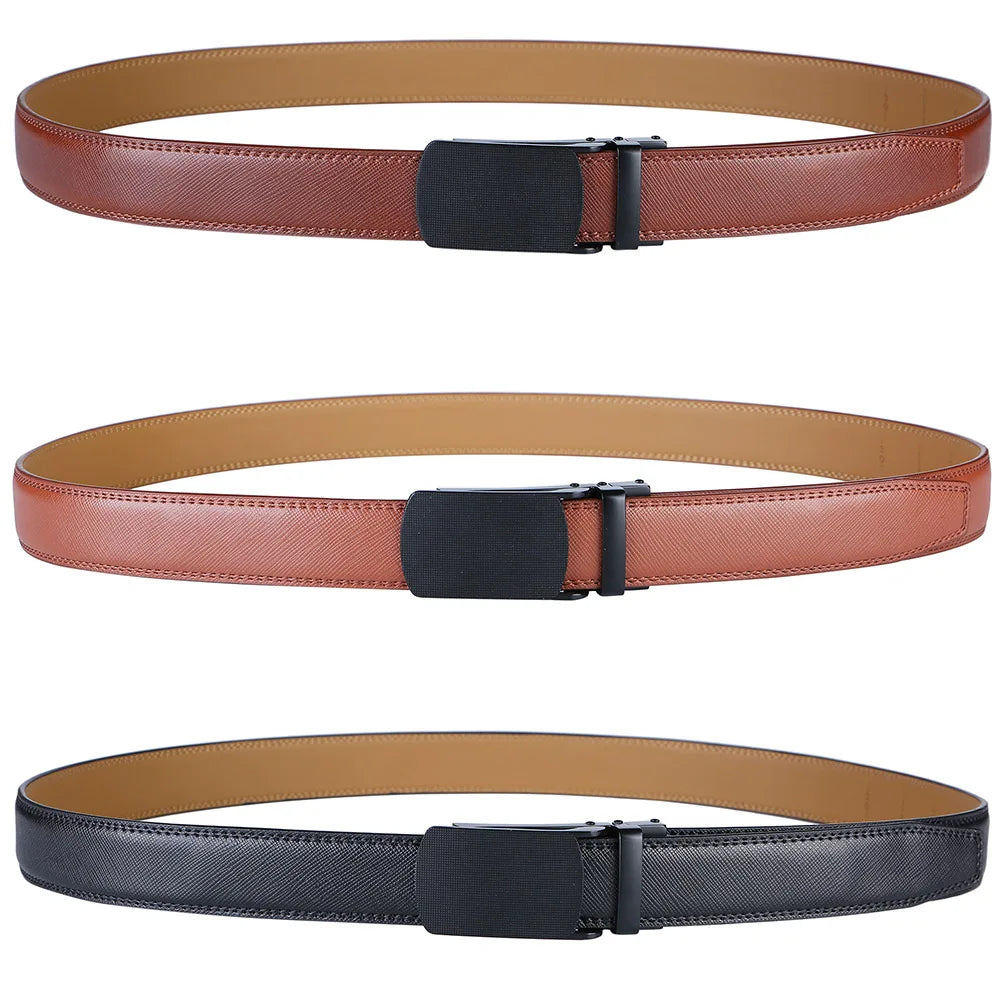 Men Cinturones Para Hombre Automatic Buckle Two Layer Leather Belt Wild Business Wide Belt Casual Belts For Men Fashion 2019