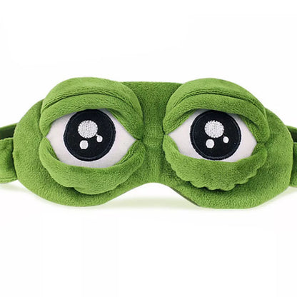 3D Sad Frog Sleep Mask Natural Sleeping Eyeshade Cover Shade Eye Patch Women Men Soft Portable Blindfold Travel Eyepatch