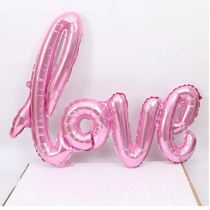 Red Love Letter Foil Balloon Pink Silver Gold Ballon Anniversary Wedding Valentines Birthday Party Decoration Photo Props Decor