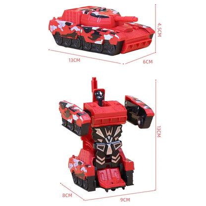 4 Colors Mini Military Tank Deformation Robot Toy Car For Boy Impact Transformation Vehicles Tank Model Children Learning Toy