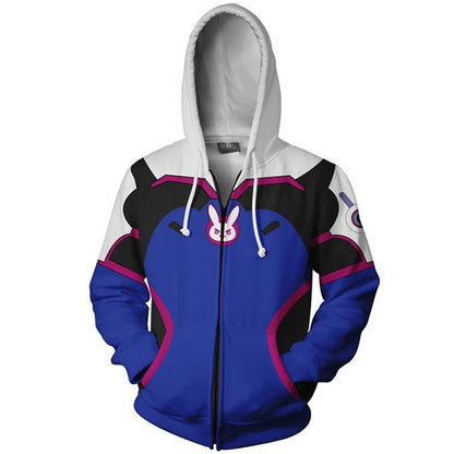 Anime Game Hoodie Sweatshirt 3D Printing Overwatches DVA DJ Cosplay Costume Women Men Couple Hooded Jacket Top Clothing