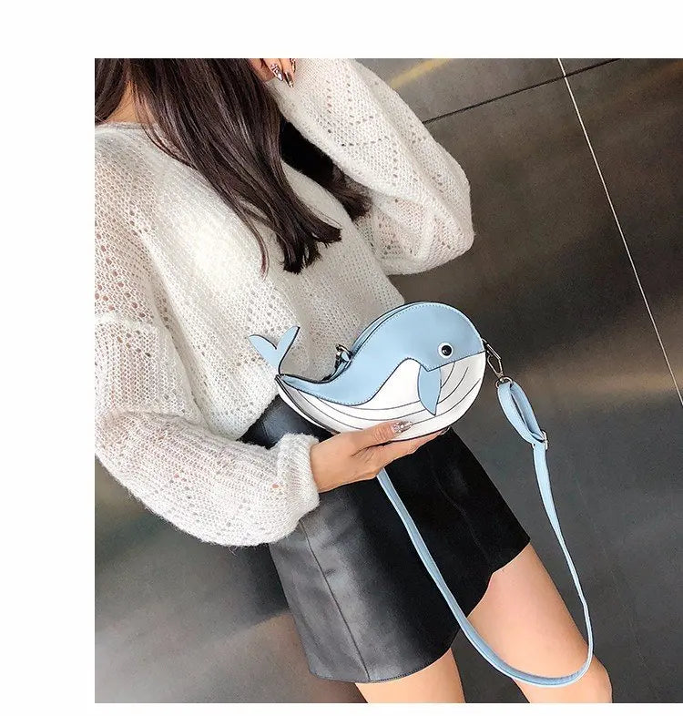 Cute Whale Design Pu Leather Fashion female Flap Clutch Shoulder Bag Crossbody Mini Messenger Bag For Women Bolsa Drop Shipping