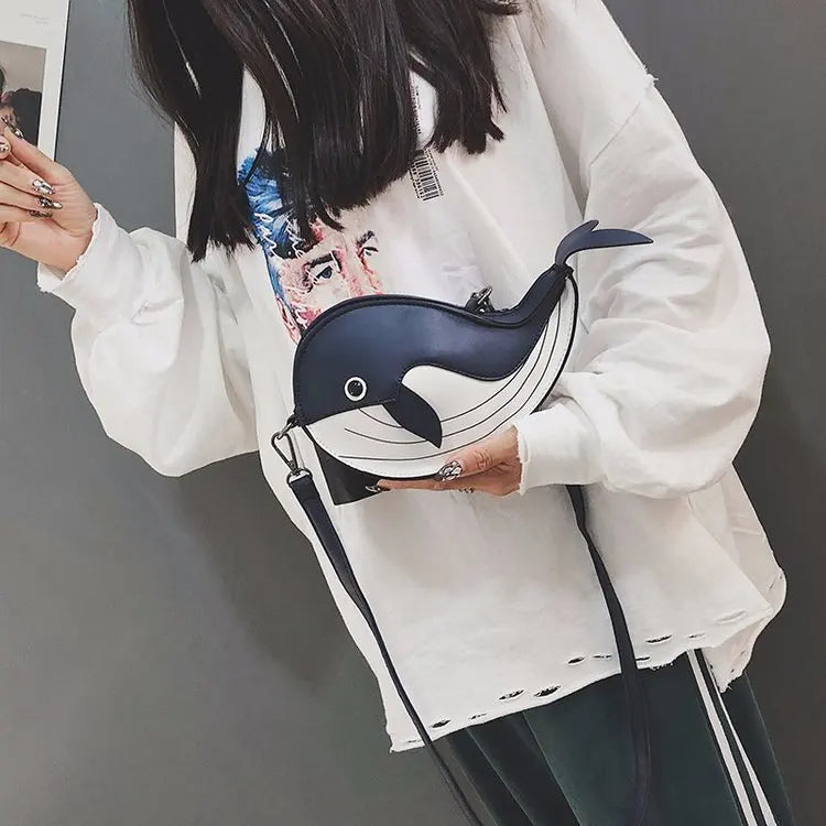 Cute Whale Design Pu Leather Fashion female Flap Clutch Shoulder Bag Crossbody Mini Messenger Bag For Women Bolsa Drop Shipping