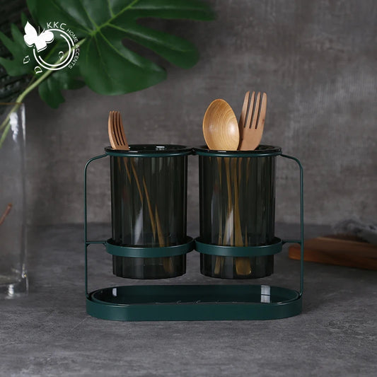 Chopstick Holder European Household Drain Chopstick Holder Kitchen Tableware Cutlery Storage Rack Double Chopstick Storage Cage