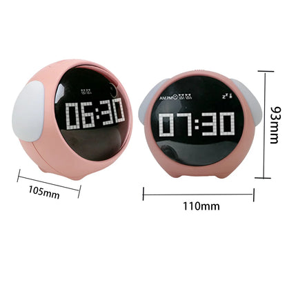 Night Light Cute Expression Alarm Clock Child Alarm Clock Voice Controlled Light Multifunctional For Home Thermometer