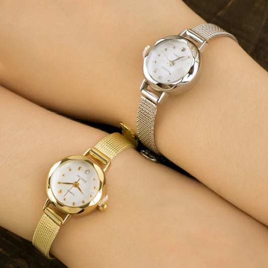 New Top Women Watches Ladies Gold Casual Quartz Bracelet Watch Women Metal Mesh Stainless Steel Dress Watches Relogio Feminino