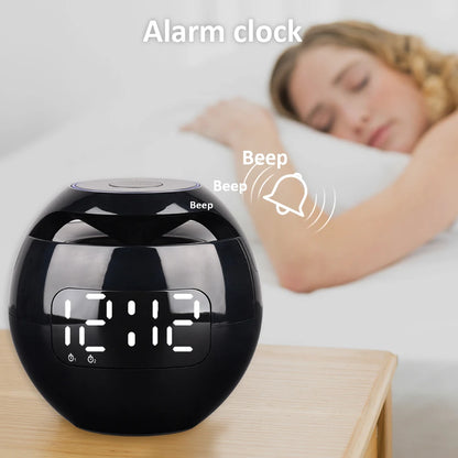 Upgraded Night Light Bluetooth Speaker Radio Alarm Clock USB Charger Digital Clock FM Radio Nap Timer Automatic Sensor Screen