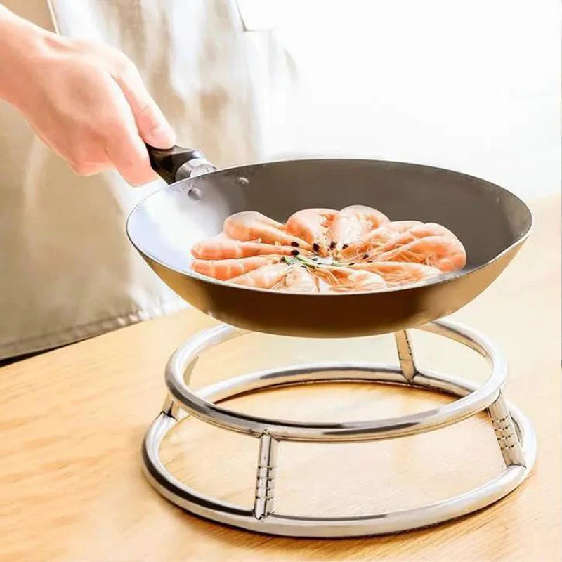 Universal Wok Pan Support Rack Stand Wok Ring/ Round Bottom Wok Rack Universal Size for Gas Stove Fry Pans Kitchen Supplies