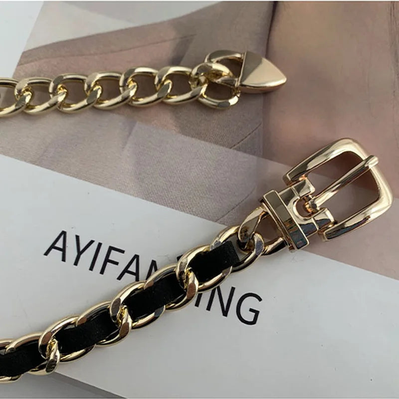 Women Waist Chain Belt Gold Body Dress Belt Female Leather Belt Mini Fashion Woman Thin Chain Cloth Accessories