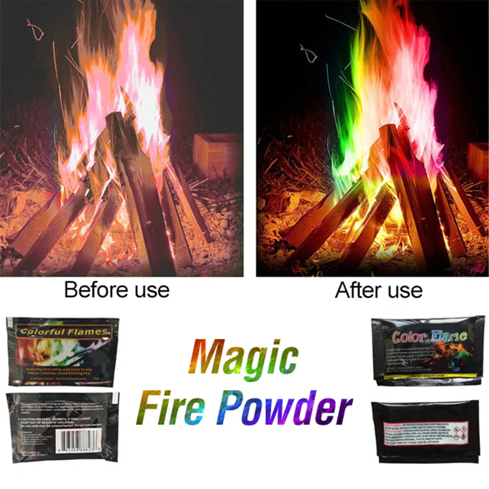 30g Bonfire  Pyrotechnics Magic Trick Party Fireplace Colorful Magic Fire Happy Fire Camping Hiking Recreation Outdoor Gadgets