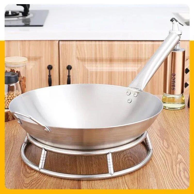 Universal Wok Pan Support Rack Stand Wok Ring/ Round Bottom Wok Rack Universal Size for Gas Stove Fry Pans Kitchen Supplies