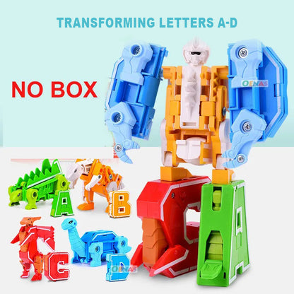 GUDI Assemble Robots Transformation Building Blocks Action Figure Car Model Deform Number Letters Alphabet Math Educational Toys