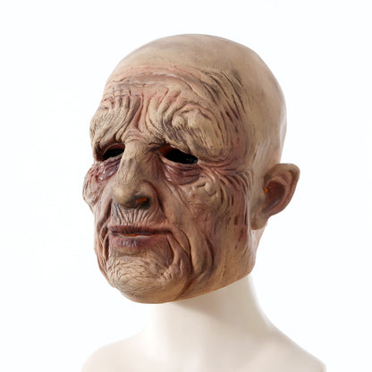 Halloween zombie horror old man face latex mask party funny horror performance props decoration