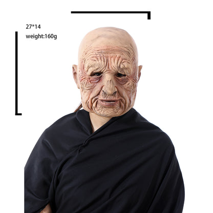 Halloween zombie horror old man face latex mask party funny horror performance props decoration