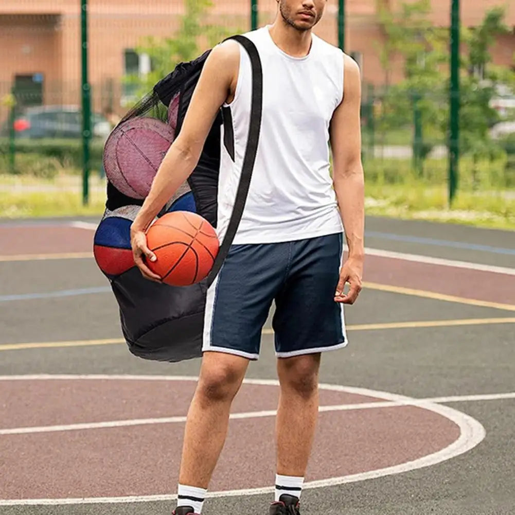 Drawstring Sports Ball Bag Football Mesh Bag Basketball Backpack Football Soccer Volleyball Ball Storage Bags Swimming Gear Bag