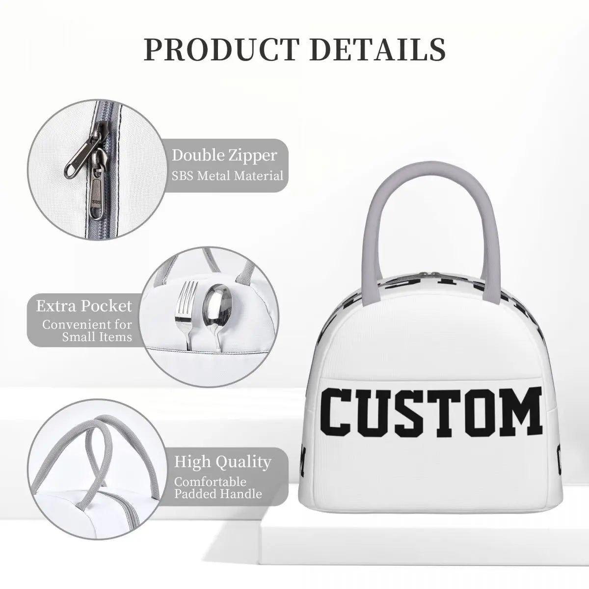 Custom Photo Logo Your Text Insulated Lunch Bags Cooler Bag Lunch Container Leakproof Tote Lunch Box Bento Pouch School Travel