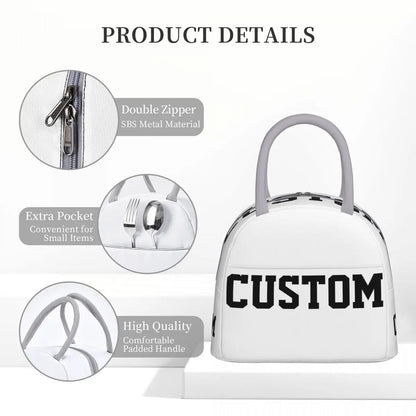 Custom Photo Logo Your Text Insulated Lunch Bags Cooler Bag Lunch Container Leakproof Tote Lunch Box Bento Pouch School Travel