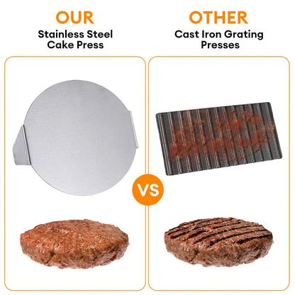 Stainless Steel Round Hamburger Meat Press Non-Stick Burger Maker Kitchen Supplies Food Tools Hamburger Steak Meat Press Plate