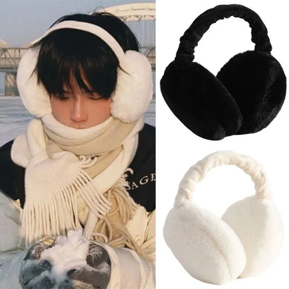 Winter Soft Plush Ear Warm Earmuffs for Women Men Fashion Solid Color Earflap Outdoor Cold Protection Ear-Muffs Ear Cover