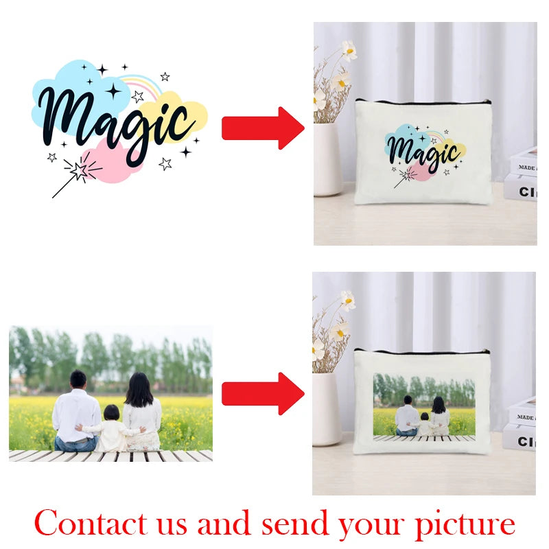 Custom Your Own Design Photo/Name/Logo/Text Makeup Bag Bridesmaid Gift Travel Cosmetic Organizer Toilet Bags Low Price Wholesale