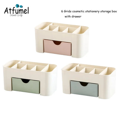 Plastic Cosmetic Storage Box Multifunctional Desk Make-up Organizer Case Lipstick Perfume Bangle Ring Jewelry Display Tray Box