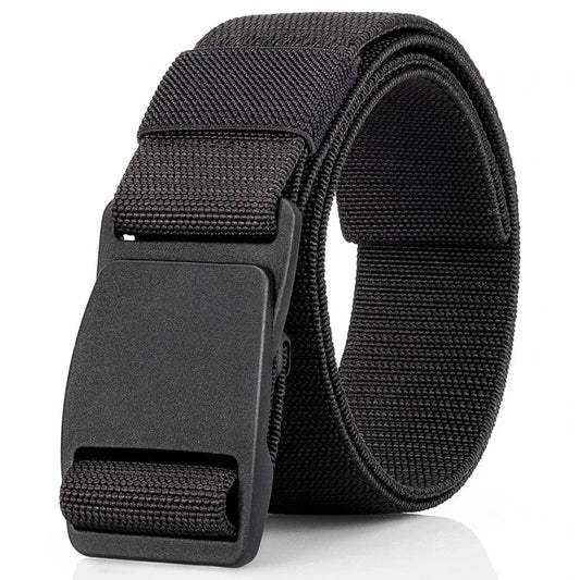 Maikun Large Size Fabric Men's Belt Work No Hole Nylon Webbing Plastic Buckle Belt Military Nylon Blend Web Belt