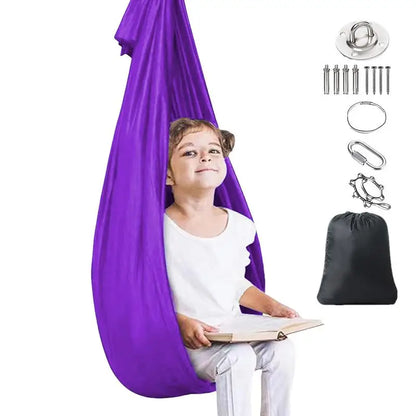 Kids Hammock Swing Portable Swing Hammock Chair Elastic Sensory Camping Yoga Hammock Swing For Kids Adults Indoor Outdoor Toys