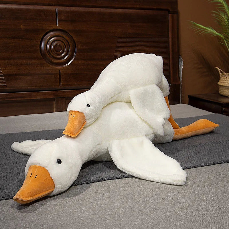 Big Size Fluffy Duck Plush Toys Sleep Pillow Cute Animal Stuffed Swan Goose Plush Dolls Floor Mat Kids Girls Birthday Gift