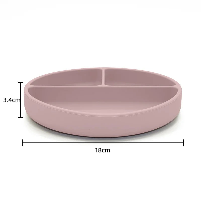 BPA-free Food Grade Anti Slip Kids Feeding Plate Baby Silicone Suction Plate