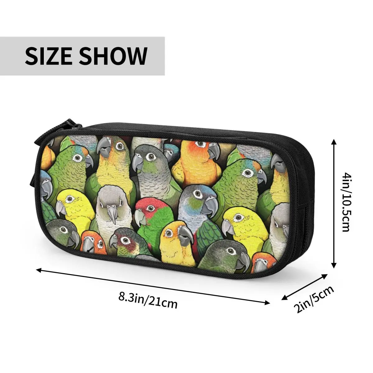 Colour Of Conure Birds Customized Kawaii Pencil Cases Boys Gilrs Big Capacity Cute Parrot Pencil Pouch Students Stationery